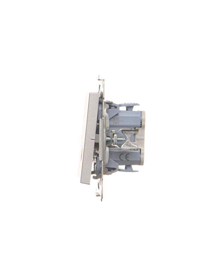 Simon 55 Przycisk zwierny /dzwonek/ z podświetleniem LED szybkozłączka Aluminium mat TD1L.01/143 KONTAKT