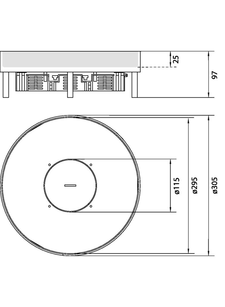 tehalit.VE-EE Pokrywa tubus IP54 20kN EKSR12 fi306 25mm stal nierdzewna EKSR120TM25 HAGER