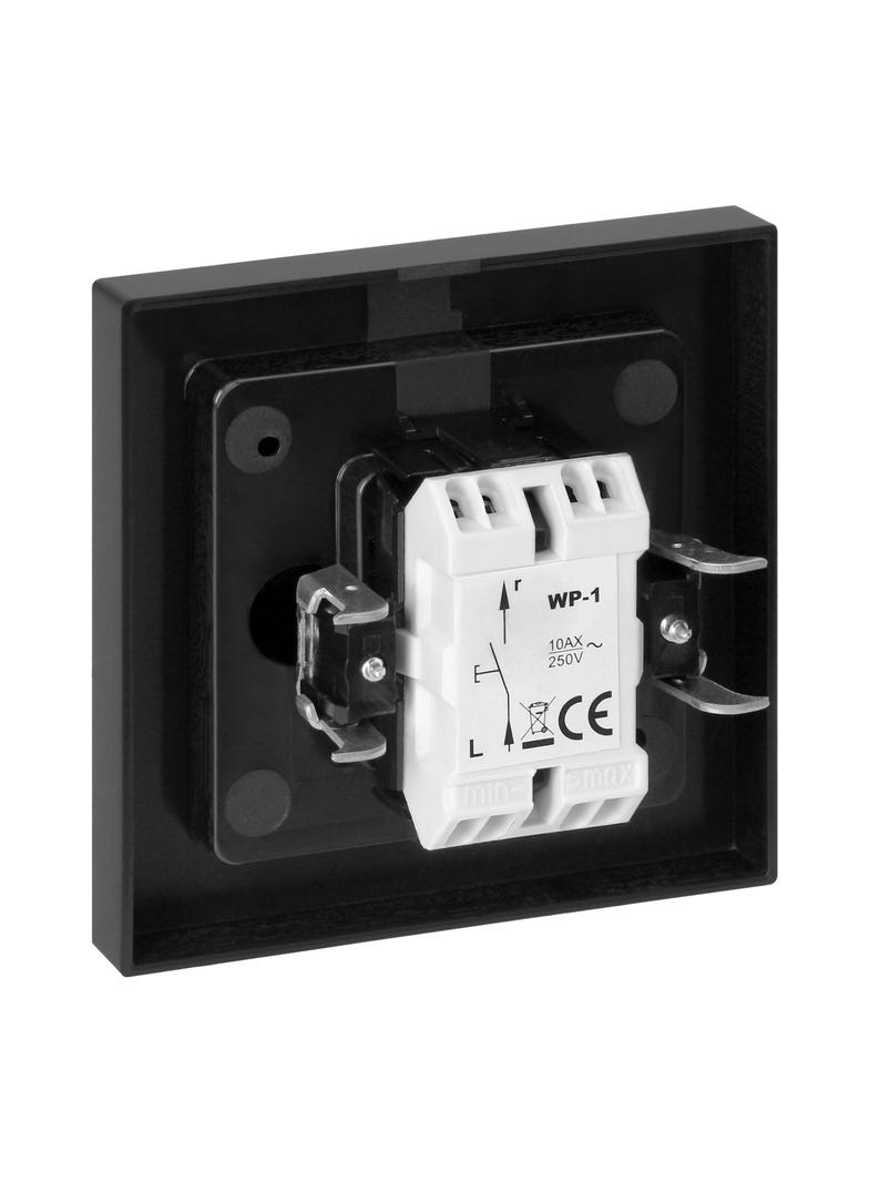 Łącznik podtynkowy jednobiegunowy Malta, 10A, 250V, WP-1M, czarny mat FMS-100/B ORNO