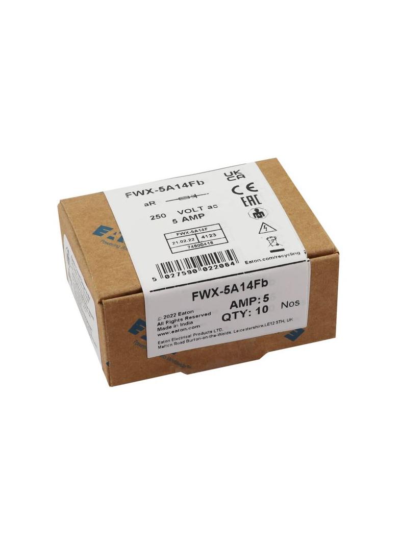 5A 250V AC 14x51mm S/COND FERRULE FUSE Wkładka szybka 5A AC 250V DC 250V 14x51 mm aR UL FWX-5A14F EA