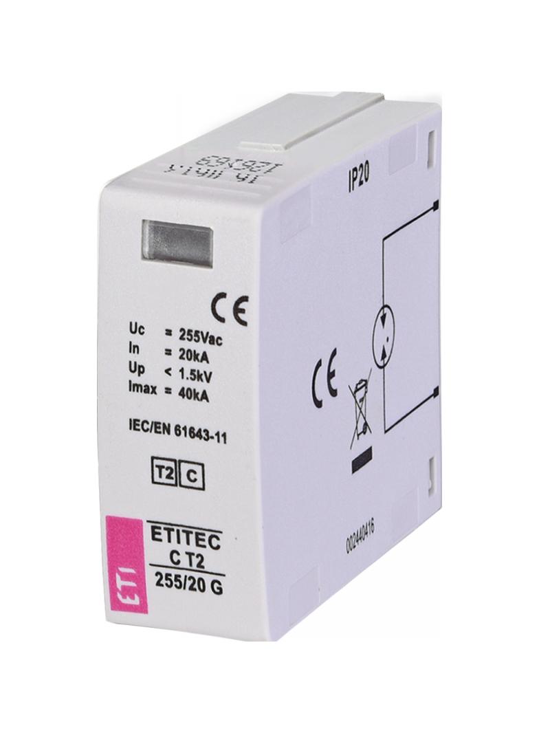 Moduł wymienny ogranicznika przepięć T2 (C) MOD.TEC C T2 255/20 G 002440416 ETI