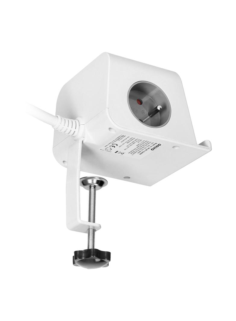 Listwa zasilająca nabiurkowa z ładowarką USB śrubowym zaciskiem mocującym i przewodem 1,5m 2x2P+Z OR