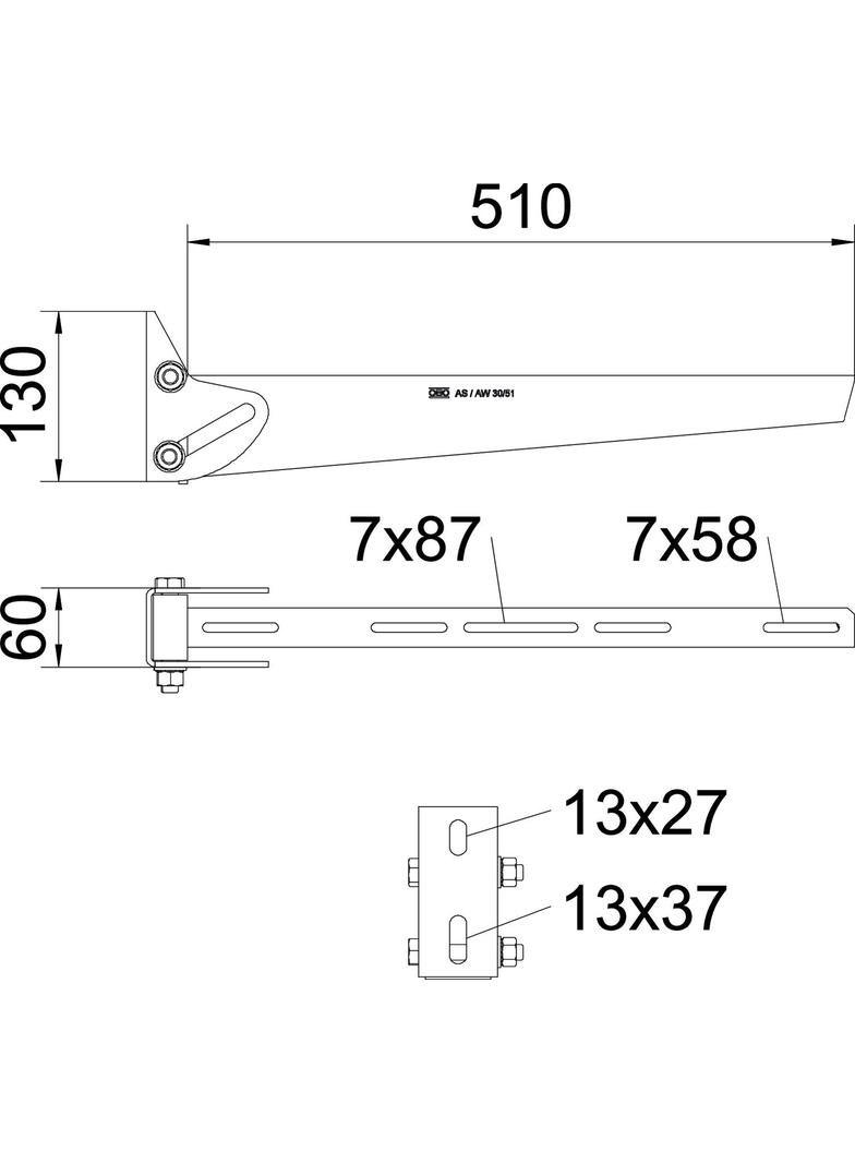 AWV/51, WYSIĘGNIK UNIWERSAL.510MM BEZ G