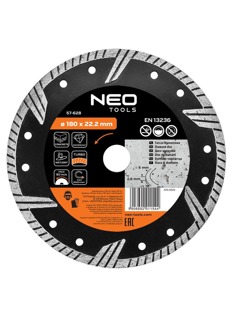 Tarcza diamentowa 180 x 22.2 mm, turbo