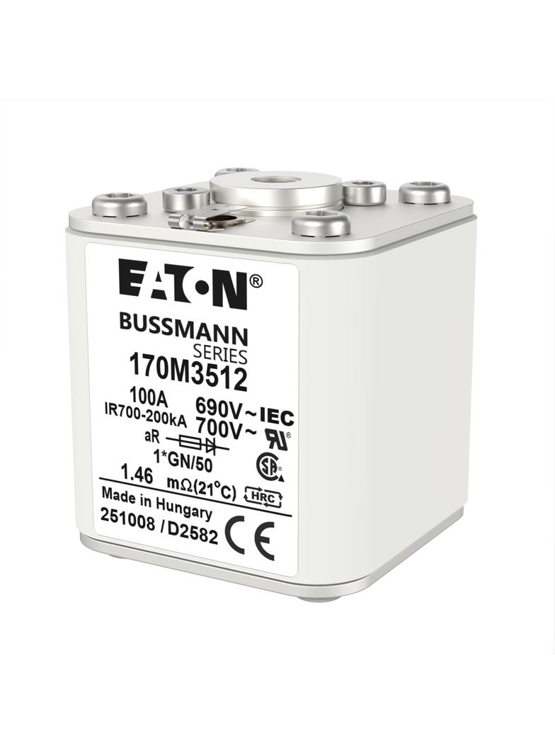 FUSE 100A 690V 1*GN/50 AR UC Wkładka szybka 100A AC 690V rozmiar 1 45x59x51 mm aR I 170M3512 EATON
