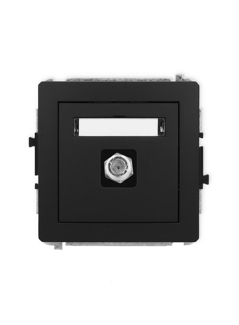 DECO Mechanizm gniazda antenowego pojedynczego typu F (SAT) niklowany czarny mat