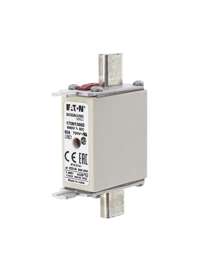 FUSE 80A 690V aR DIN 000 HSDNH Wkładka szybka 80A 690V aR DIN 000 podwójny wskaźnik 170M1566D EATON