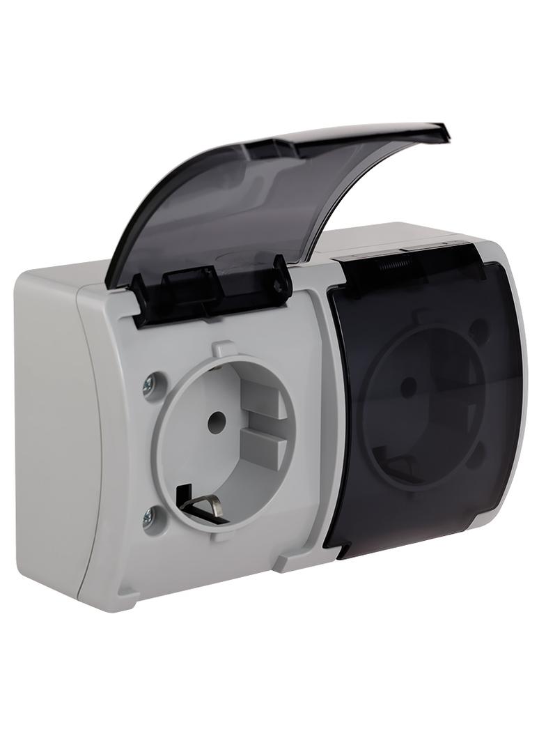 VG-Koala Gn. podw. 2x2P+Z-CHUKO n/t IP44 popiel Z-lapką dymną VG 182-53 61.402 OPATÓWEK