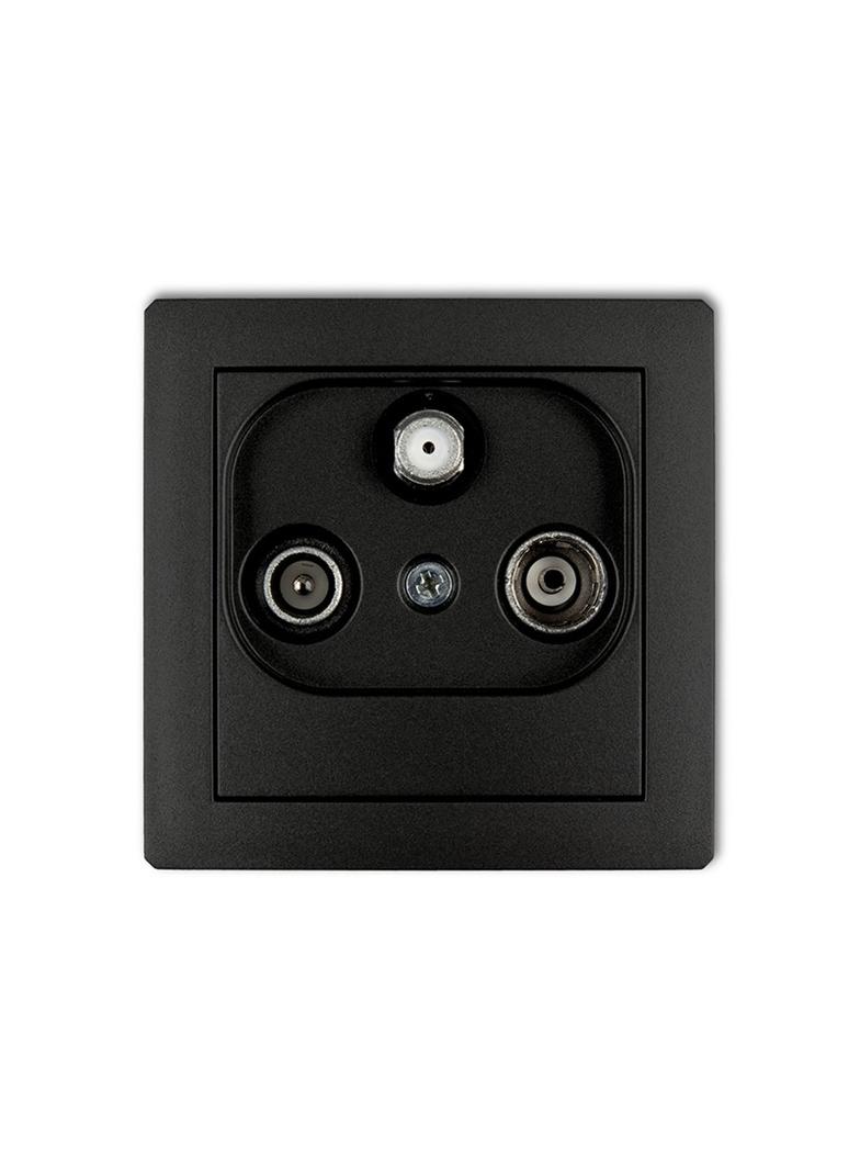 DECO Mechanizm gniazda abonenckiego RTV-SAT końcowego multimedialnego (Internet) czarny mat