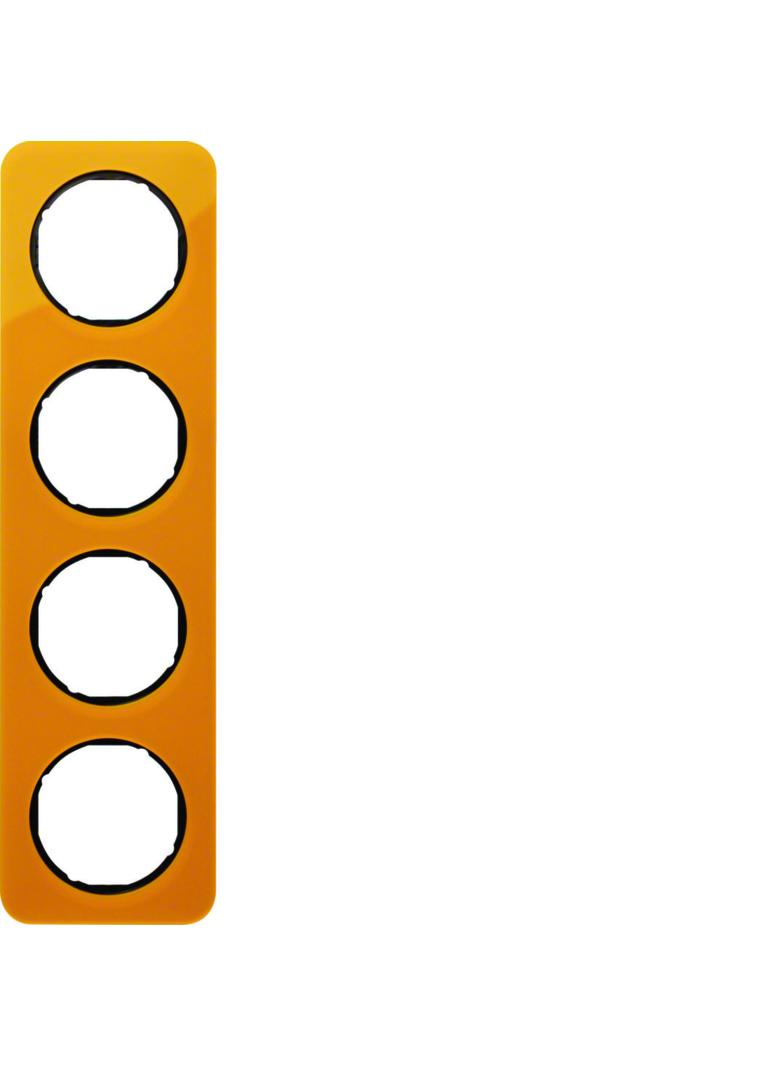 BERKER R.1 Ramka poczwórna akryl pomarańczowy przezroczysty/czarny 10142334 HAGER