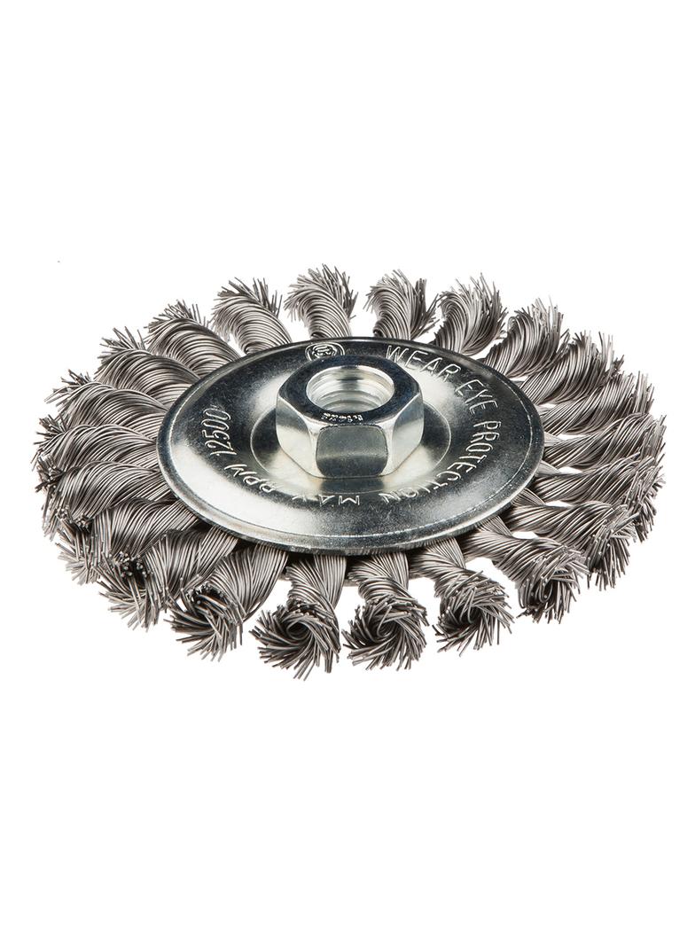 Szczotka druciana tarczowa 115 mm x M14, INOX