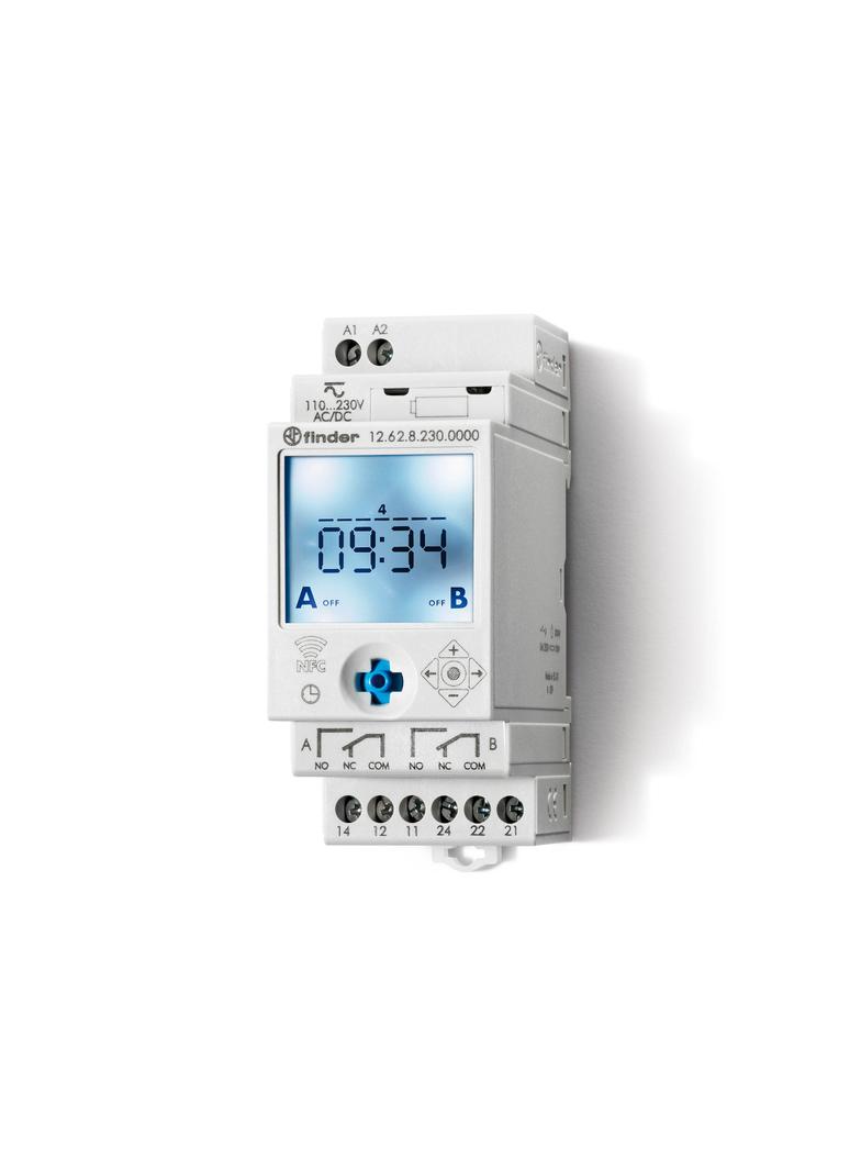 Zegar sterujący 2 P; 16A; 110…230V AC/DC; NFC; tygodniowy