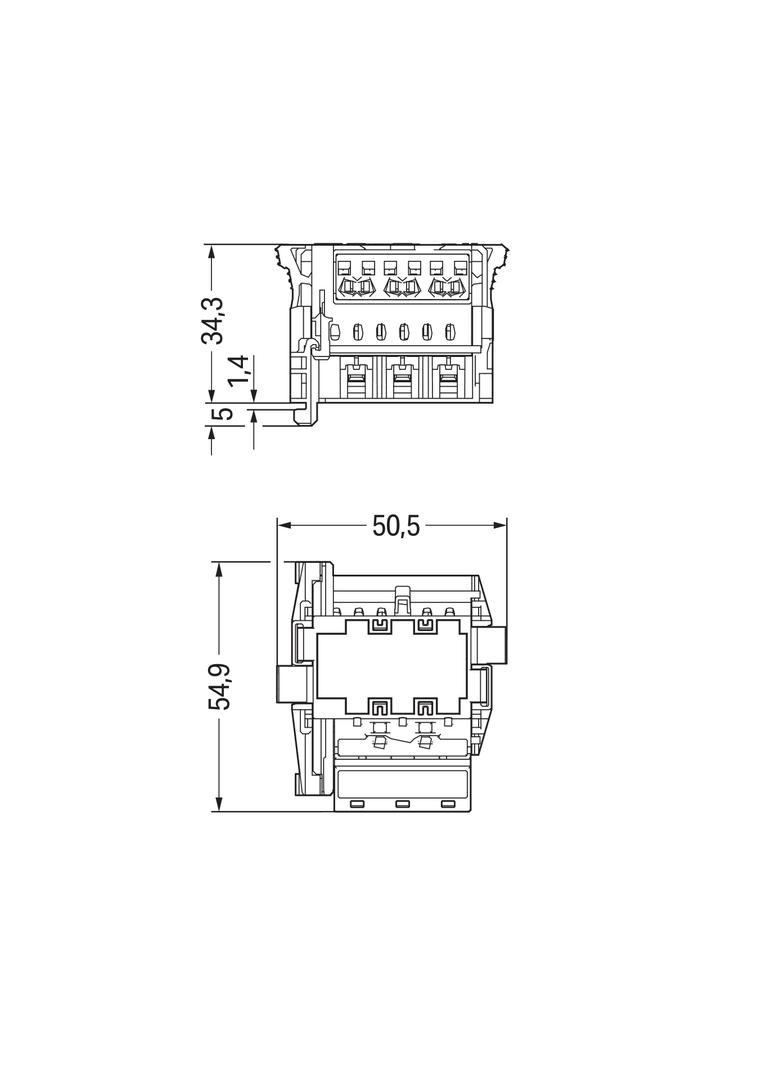 wielowtyk typu T Linect® /25szt./ WAGO