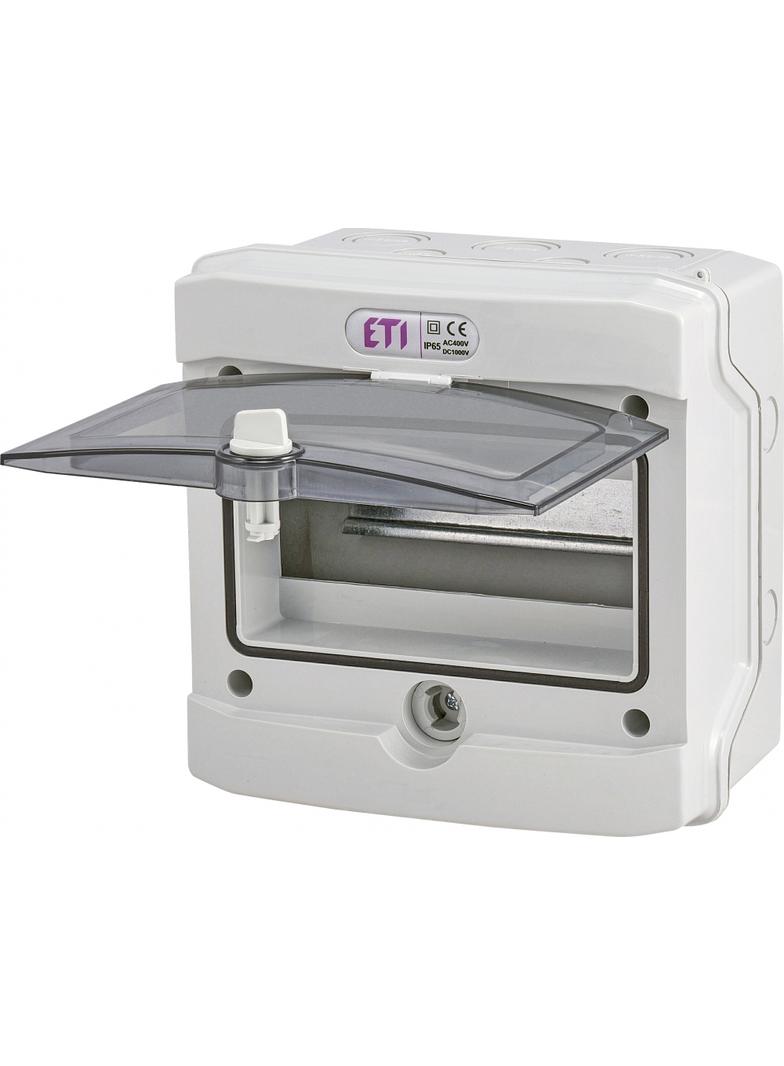 Rozdzielnica natynkowa 1x8 IP65 drzwi transparentne ECH-8G 001101061 ETI