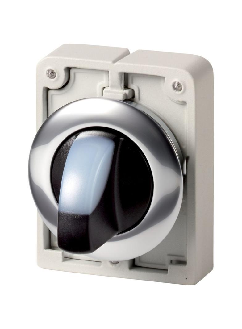 M30C-FWLK-W Przełącznik piórkowy podświetlany 30mm biały 2 położeniowy z samopowrotem 187128 EATON