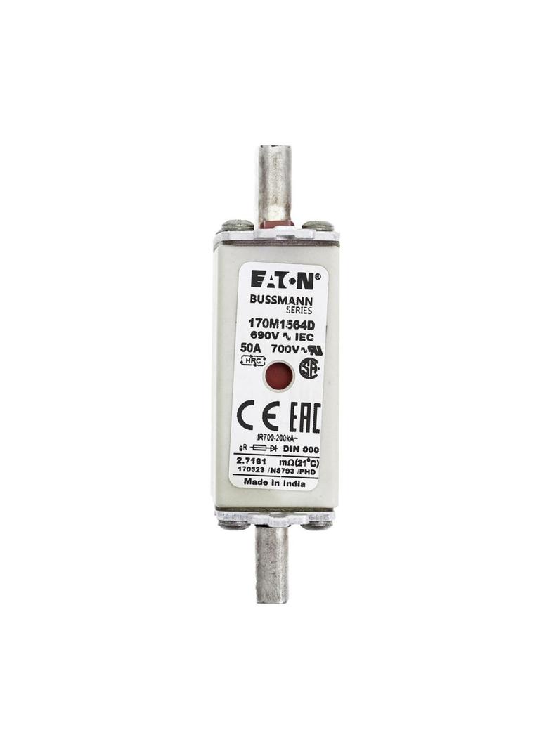 FUSE 50A 690V gR DIN 000 HSDNH Wkładka szybka 50A 690V gR DIN 000 podwójny wskaźnik 170M1564D EATON