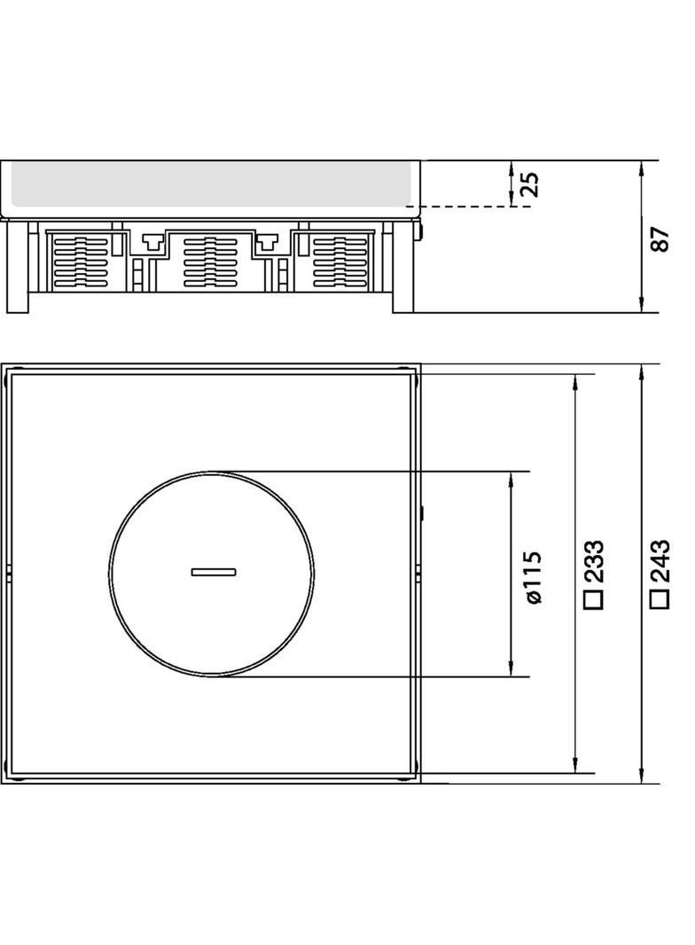 tehalit.VE-EE Pokrywa tubus IP54 5kN EKQ12 244x244 25mm stal nierdzewna EKQ120TM25 HAGER