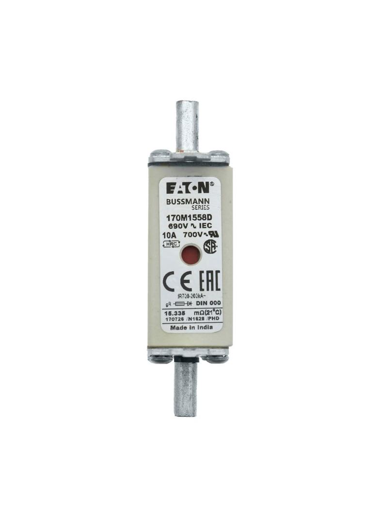 FUSE 10A 690V gR DIN 000 HSDNH Wkładka szybka 10A 690V gR DIN 000 podwójny wskaźnik 170M1558D EATON