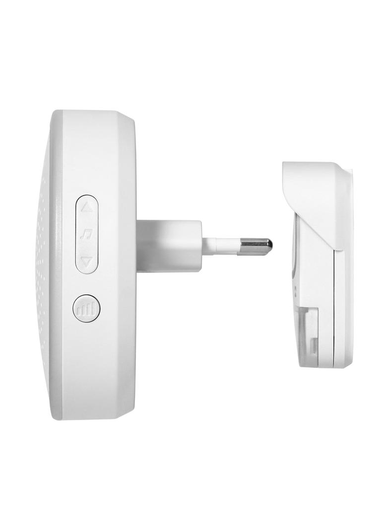 ENTIKO AC, dzwonek bezprzewodowy sieciowy, learning system, 60 dźwięków, 300m, biały