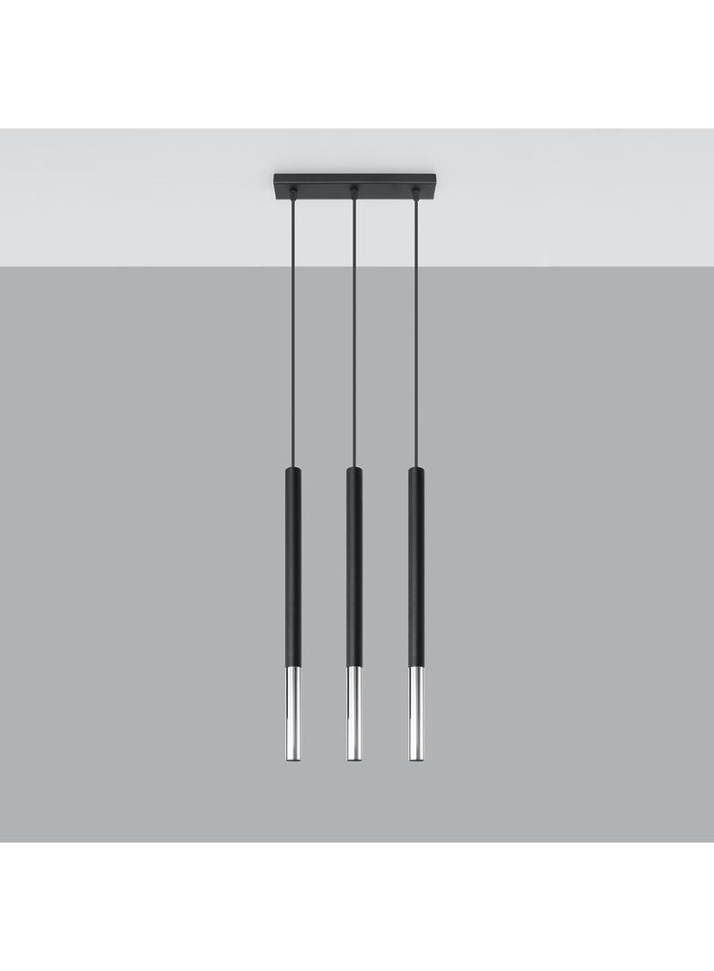 Lampa wisząca MOZAICA 3L czarny/chrom