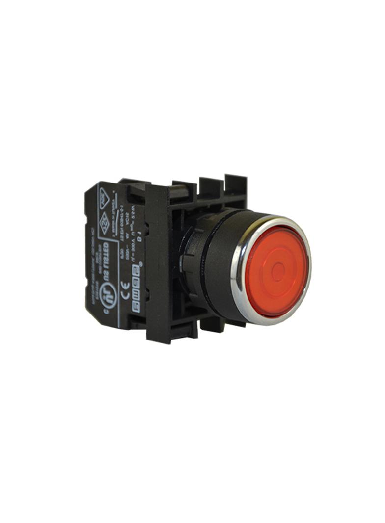 Przycisk, NO, czerwony