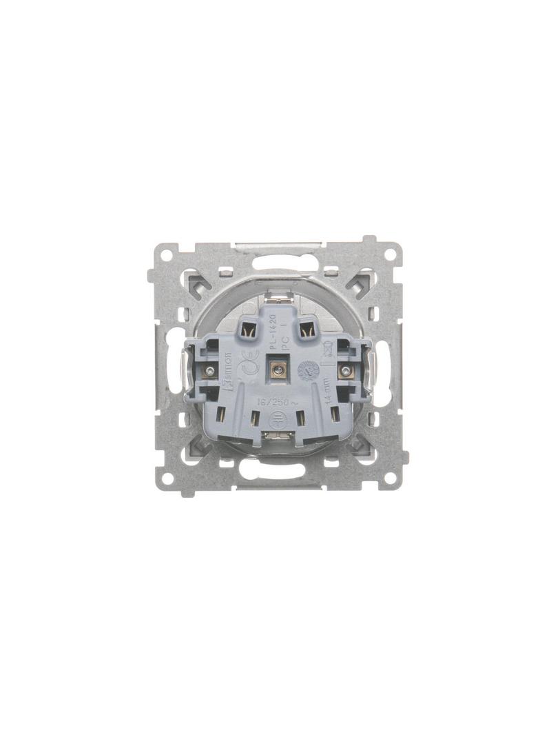 Simon 54 Gniazdo Schuko z przesłonami 16A 250V szybkozłączka srebrny mat DGSz1CZ.01/43 KONTAKT
