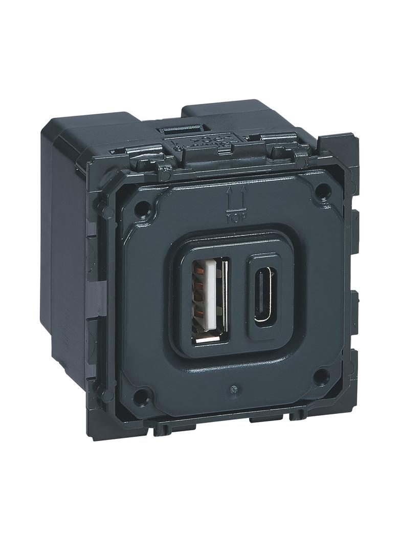 CELIANE - Gniazdo zasilające 2 x USB 5 V - 2400 mA Typ-A + Typ-C, Legrand