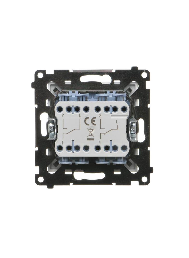 Simon 55 Łącznik schodowy podwójny bez piktogramu szybkozłączka Aluminium mat TW6/2.01/X/143 KONTAKT
