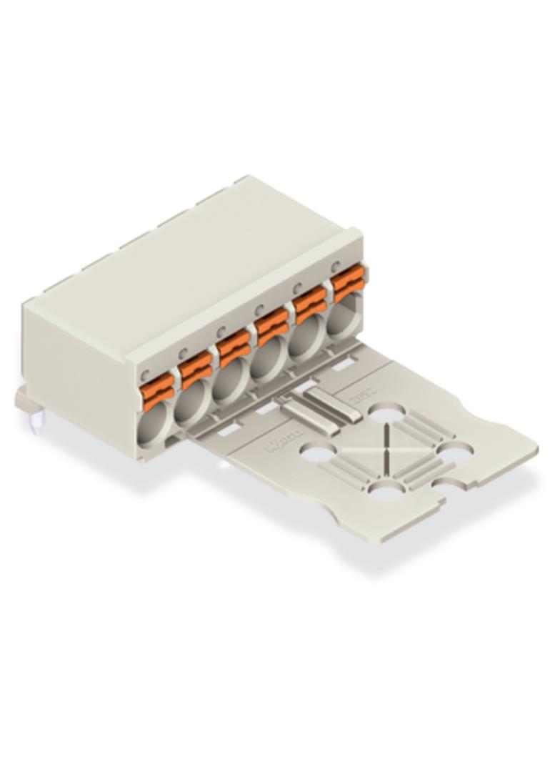 Gniazdo picoMAXeCOM raster 5mm 6‑biegunowe z kątowymi pinami lutowniczymi z płytką 2092‑1356 /50szt./ WAGO