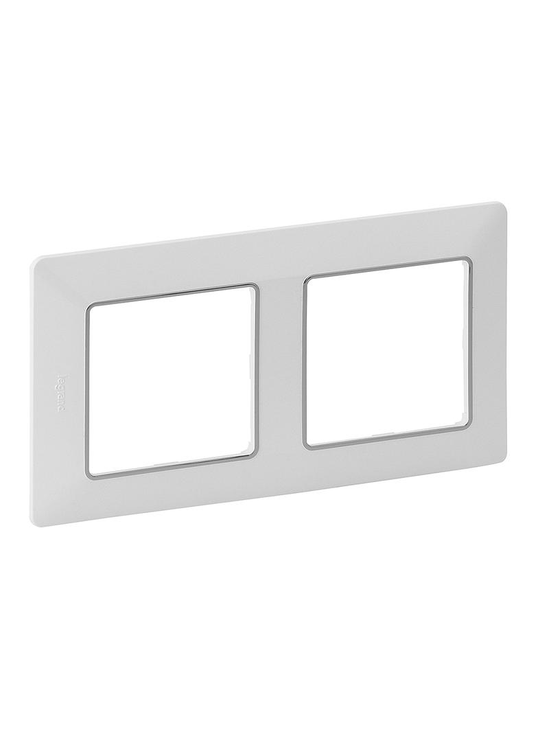Valif:Ramka x2 Biała/Chrom 754032 LEGRAND