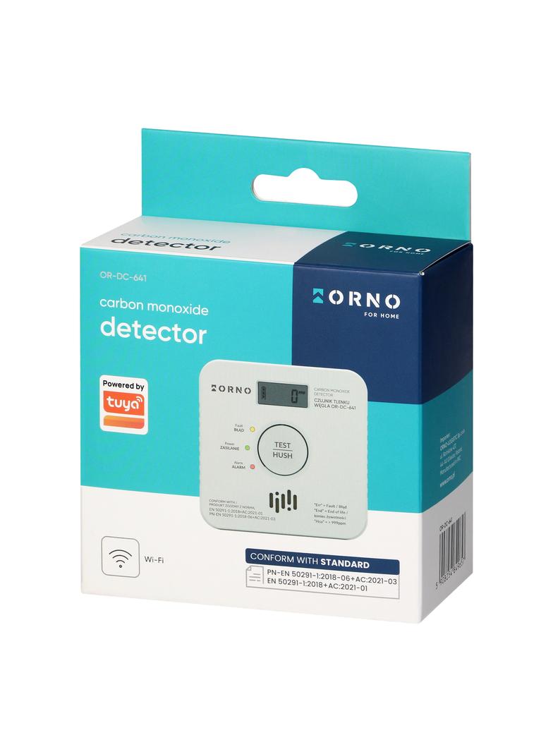 Bateryjny czujnik tlenku węgla (czadu) 2xAA, żywotność sensora 10lat, Tuya Smart Wi-Fi