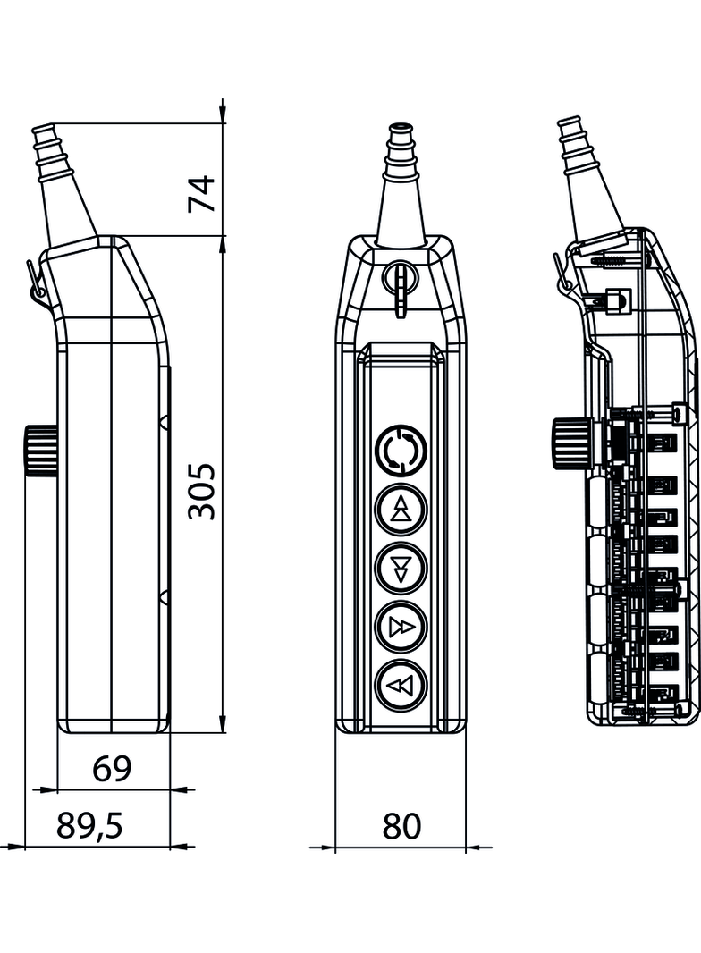 KASETA STEROWNICZA SUWNICOWA   B-1NC+4X(1NO+1N0/2)
