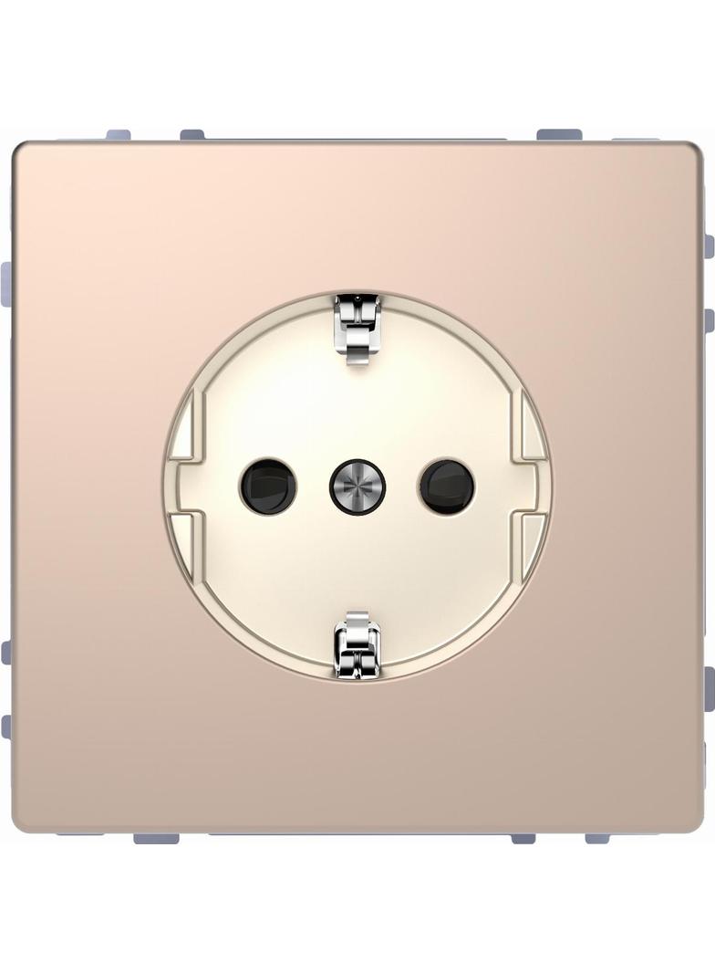 SCHUKO gniazdko elektryczne, przesłona, screwl. term., champagne metallic, System Design