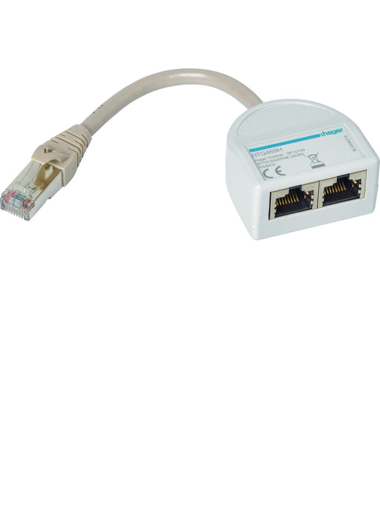 agardio.manager Rozdzielacz RJ45 z wtyczką HTG469H HAGER