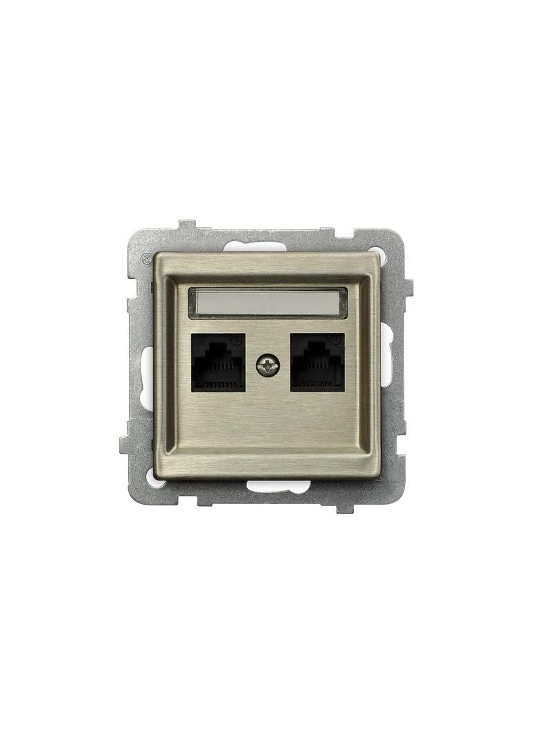 SONATA Gniazdo komputerowe podwójne, kat. 5e MMC - kolor nowe srebro
