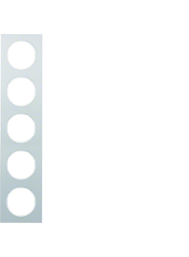 BERKER R.3 Ramka pięciokrotna aluminium/biała 10152274 HAGER