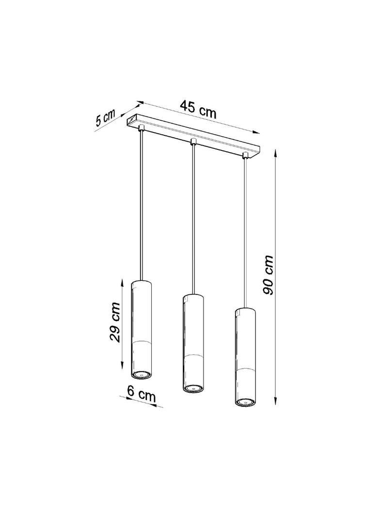 Sollux Lampa wisząca LOOPEZ 3L czarny/złoty SL.0954