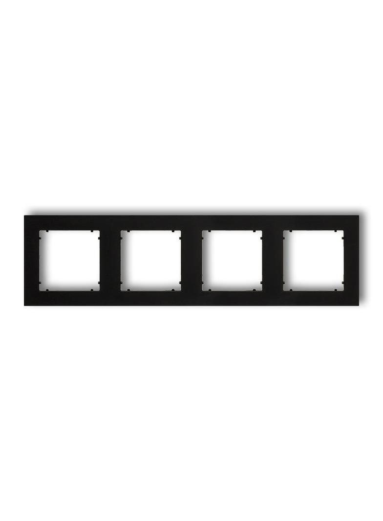 MINI Ramka uniwersalna poczwórna z tworzywa czarny mat