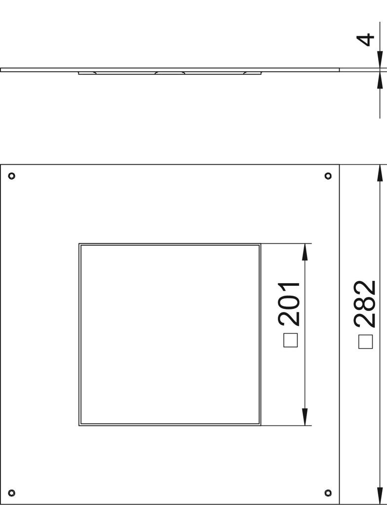 DUG250-3/4 POKRYWA MONTAŻOWA DUG250-3/4, 282X282X4