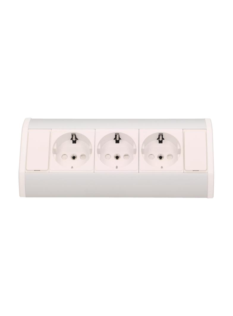 Gniazdo meblowe 3x2P+Z, schuko, biało-srebrne OR-GM-9001/W-G(GS) ORNO