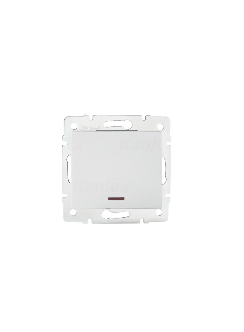 LOGI Łącznik jednobiegunowy z LED śrubowy 10AX 250V biały 021110102 25078 KANLUX