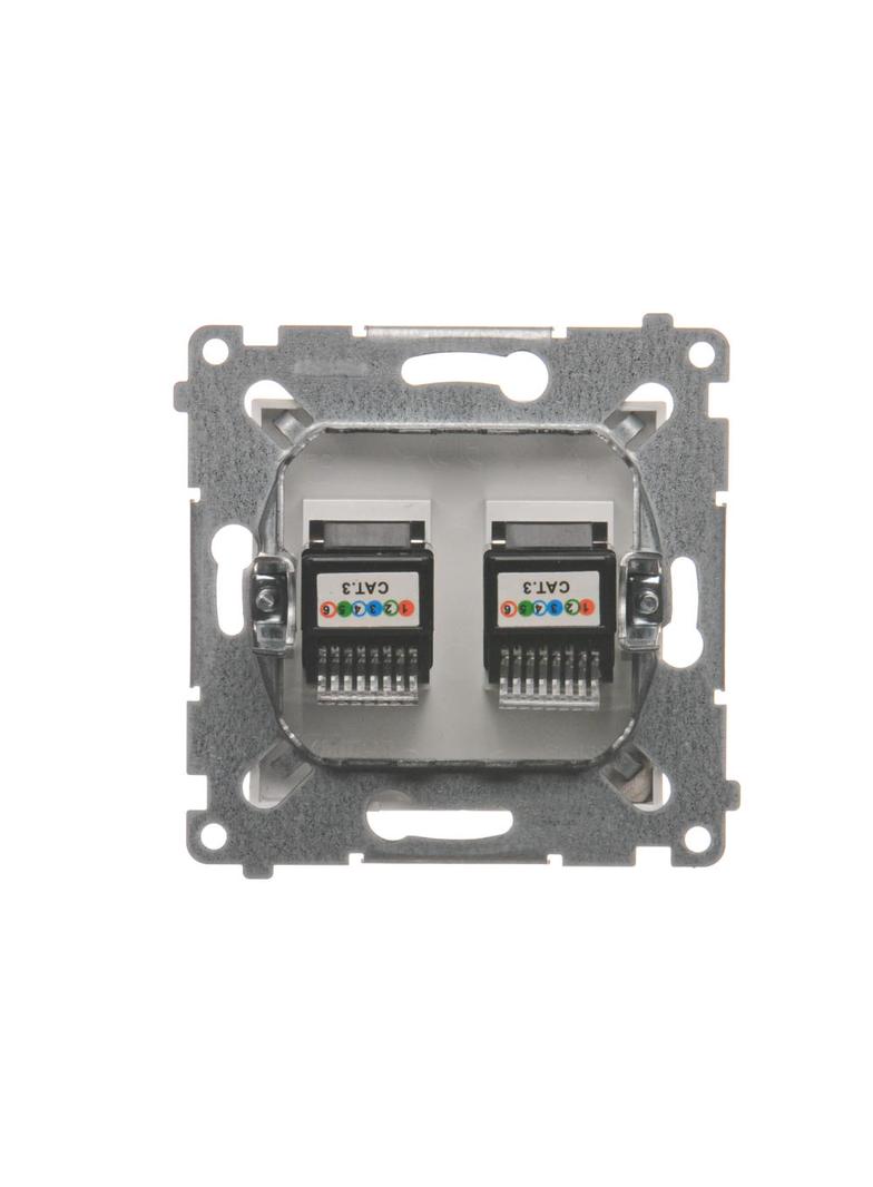 Simon 54 Gniazdo telefoniczne podwójne RJ12 biały