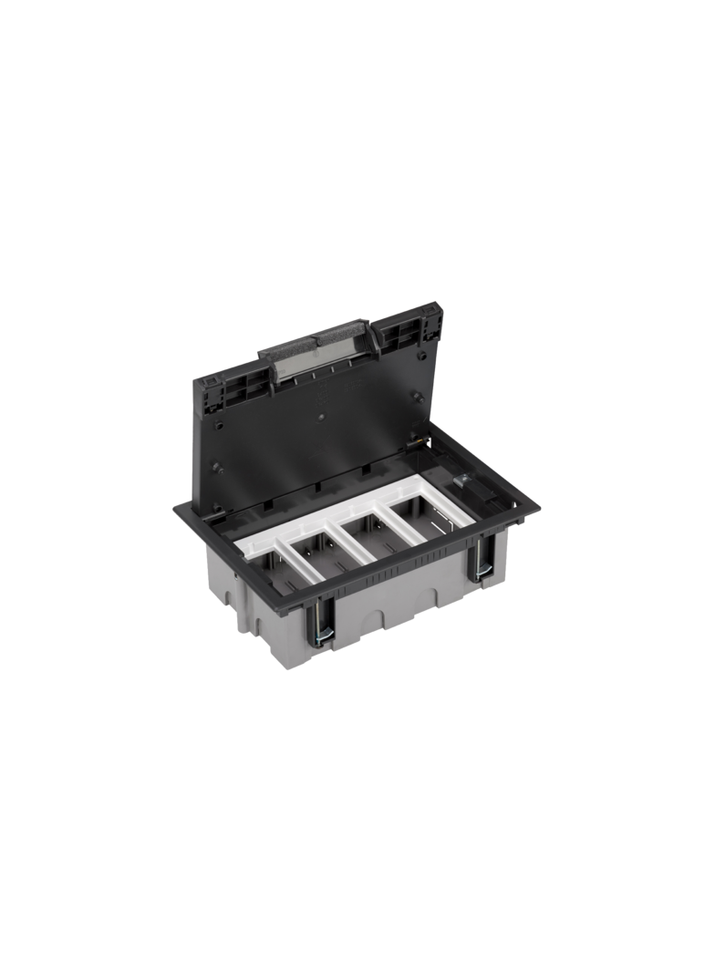 Simon Connect Puszka podłogowa S500 4-modułowa 8x K45 gł. 93mm szary grafit