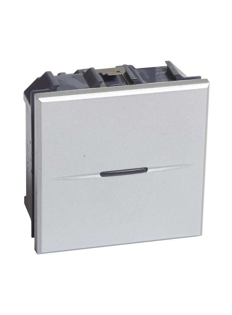 AXOLUTE - Przycisk jednobiegunowy NO 10A (zaciski śrubowe) 2 moduły AXIAL aluminium, Bticino