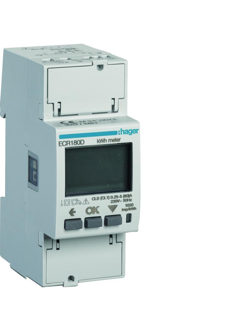 agardio.measure Licznik energii elektrycznej 1-fazowy, 80A 2M, Modbus, MID ECR180D HAGER