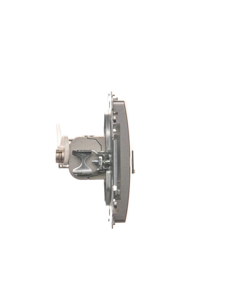 Simon Basic Gniazdo komputerowe RJ45 kategoria 6 pojedyncze ekranowane z przesłoną przeciwkurzową . Montaż na łapki lub wkręty stal inox BM61E.01/21 KONTAKT