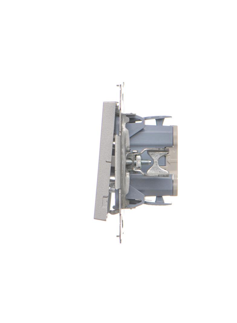 Simon 55 Przycisk zwierny pojedynczy rozwierny bez piktogramu szybkozłączka Aluminium mat TPR1.01/143 KONTAKT