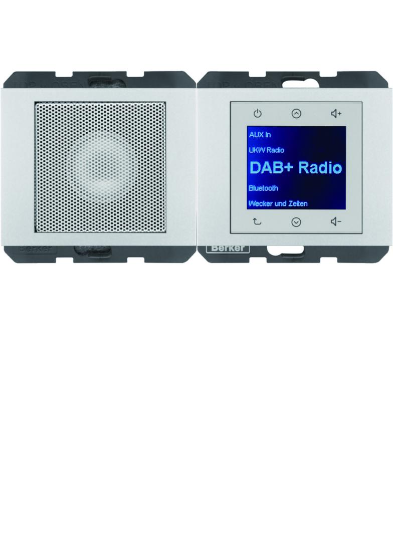 Berker K.5 Radio Touch podtynkowe DAB+ z głośnikiem aluminium 29807003 HAGER