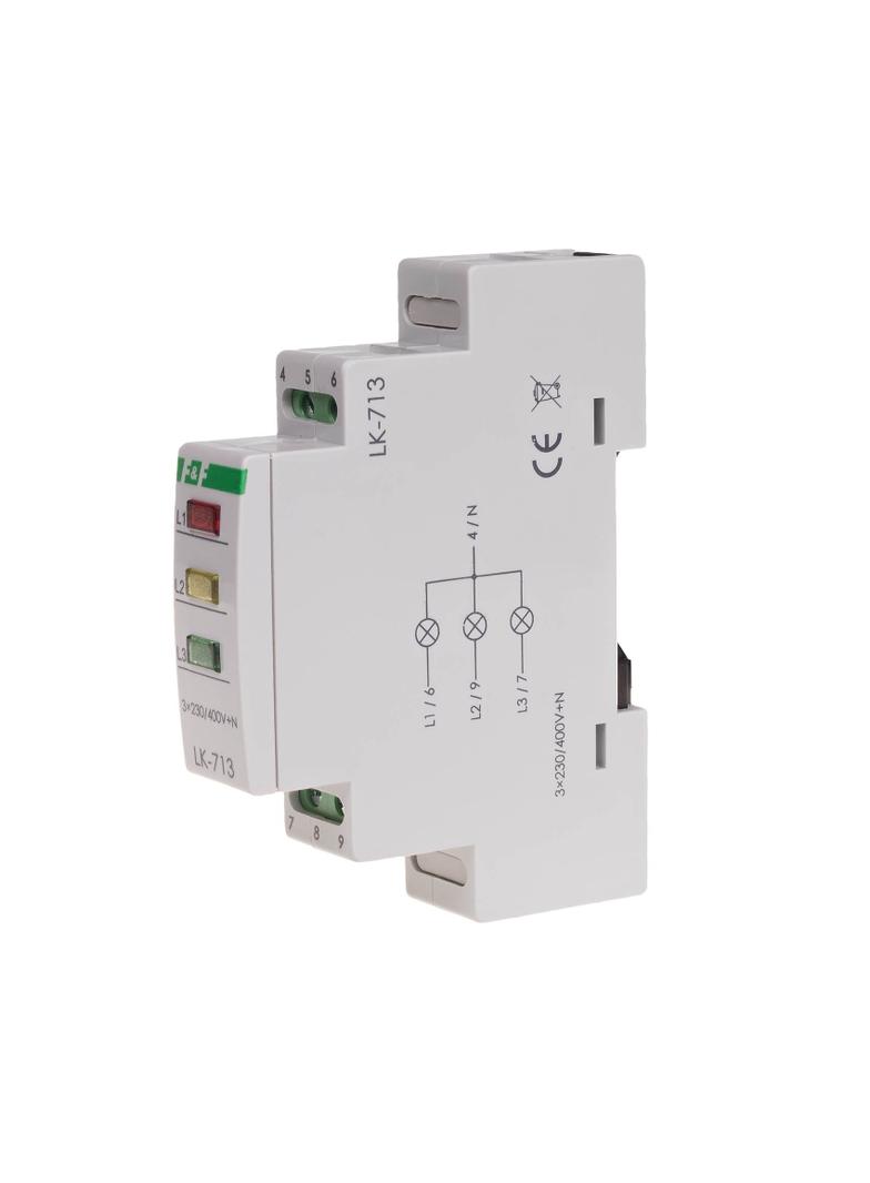 LAMPKA KONTROLNA ZASILANIA, 3XLED (ZIELONA, CZERWONA, ŻÓŁTA), UN=3X400+N, 1 MODUŁ