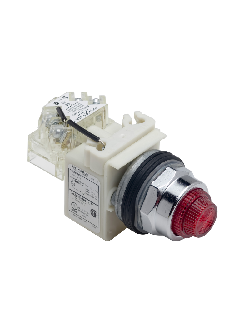 Harmony 9001K Przycisk do testu O30 czerwony samopowrotny LED 120V 1NO metalowy ośmiokątny